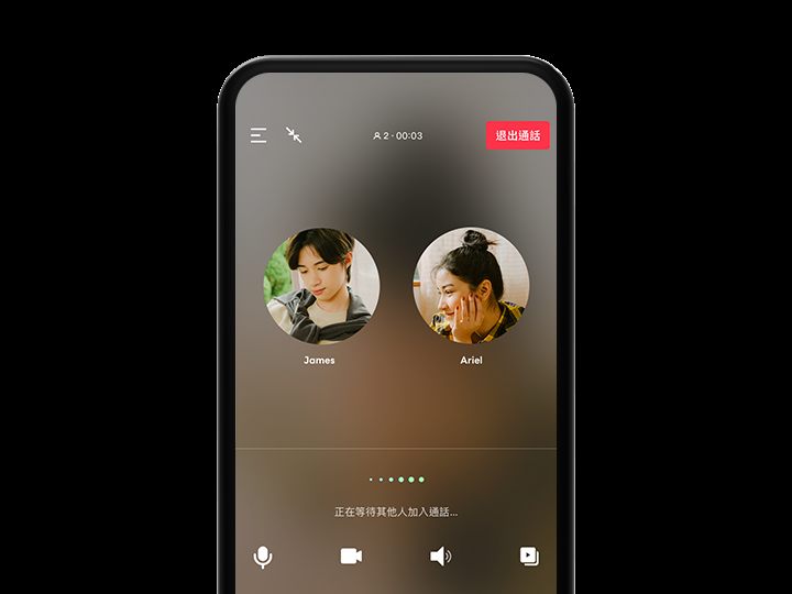 LINE 语音和视频通话画面